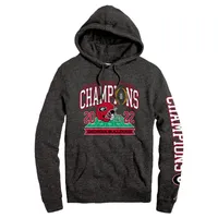 Men's League Collegiate Wear Heather Charcoal Georgia Bulldogs College Football Playoff 2022 National Champions Two-Hit Tri-Blend Pullover Hoodie