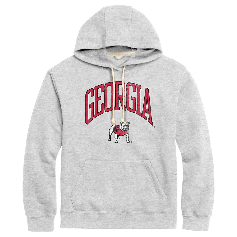 Men's League Collegiate Wear  Heather Gray Georgia Bulldogs Tall Arch Essential Pullover Hoodie