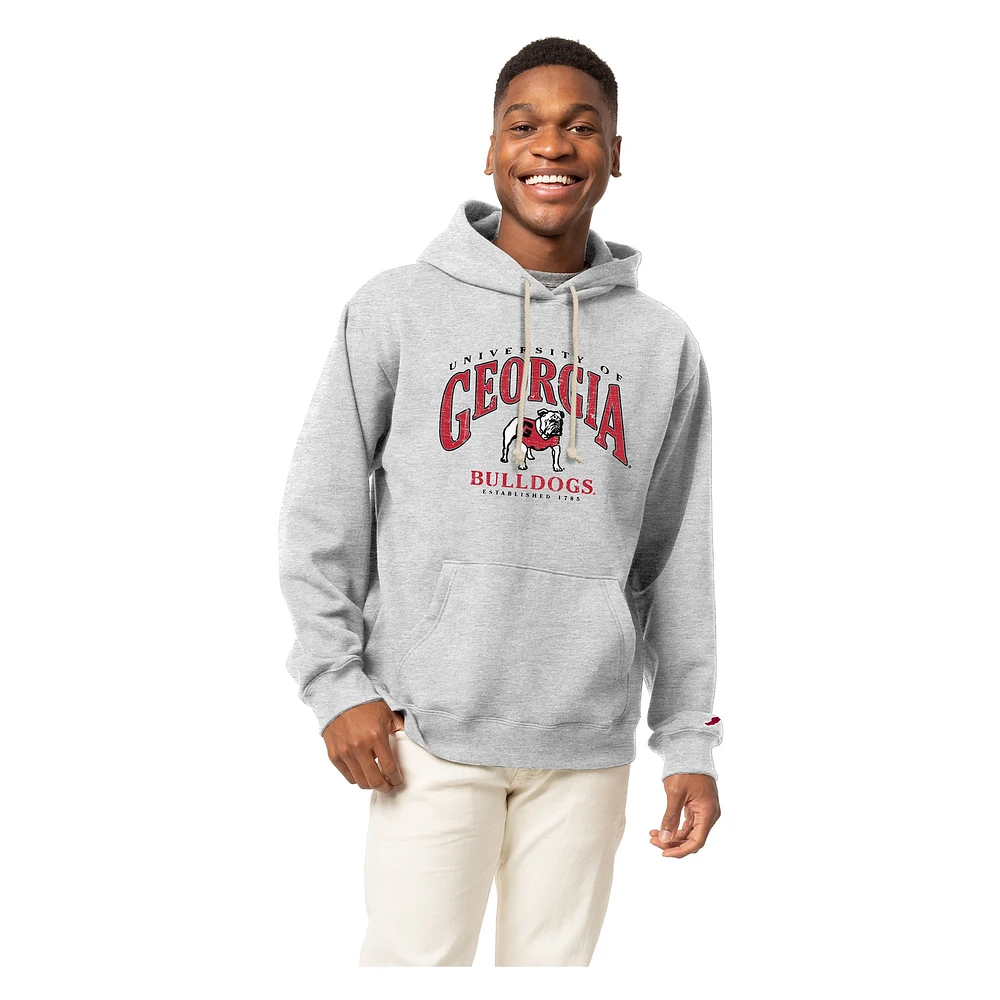 Sweat à capuche enfiler Tall Arch Essential de la ligue universitaire pour hommes, gris chiné, Georgia Bulldogs