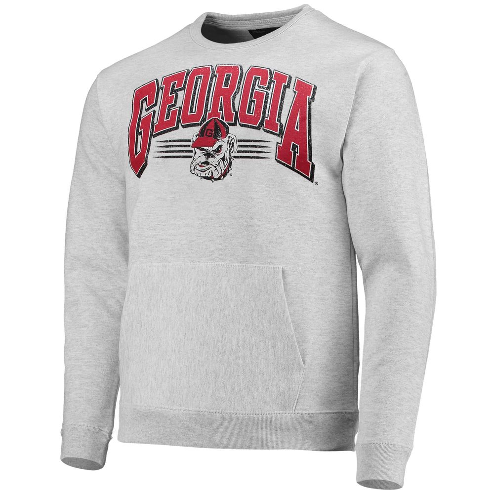 Men's League Collegiate Wear Heathered Gray Georgia Bulldogs Upperclassman Pocket Pullover Sweatshirt