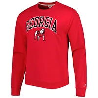 Men's League Collegiate Wear Red Georgia Bulldogs 1965 Arch Essential Lightweight Pullover Sweatshirt