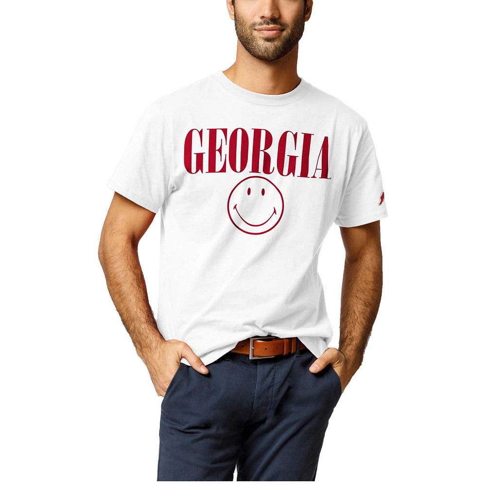 Men's League Collegiate Wear White Georgia Bulldogs Smiley All American T-Shirt