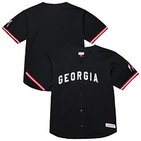 Men's Mitchell & Ness Black Georgia Bulldogs On The Clock Full-Button Fashion Jersey
