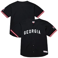 Men's Mitchell & Ness Black Georgia Bulldogs On The Clock Full-Button Fashion Jersey
