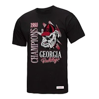 Men's Mitchell & Ness  Black Georgia Bulldogs Retro Brush Mineral Wash T-Shirt