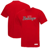 T-shirt rouge pour homme avec inscription Elite des Georgia Bulldogs de Mitchell & Ness