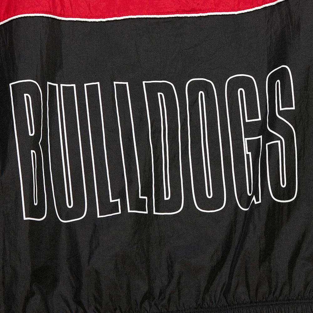 Men's Mitchell & Ness White Georgia Bulldogs Big Shot Premium Full-Zip Windbreaker