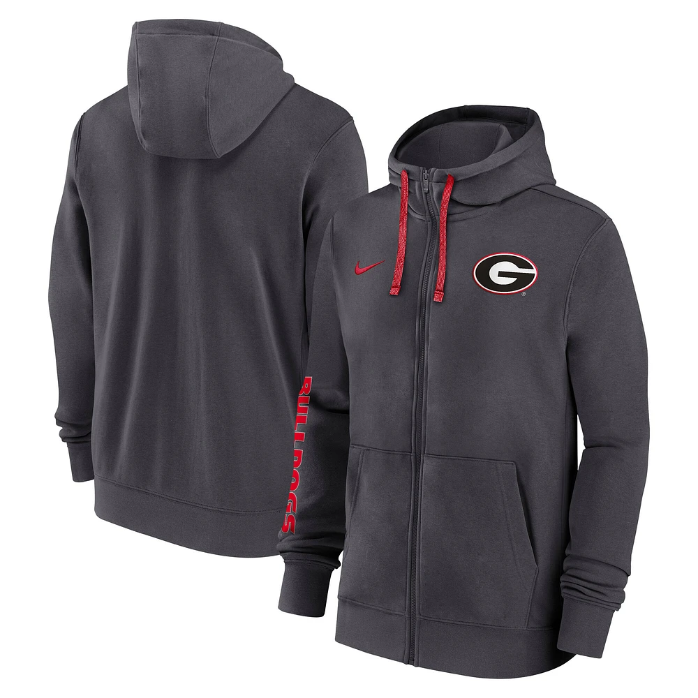 Sweat à capuche Nike Anthracite Georgia Bulldogs 2024 Sideline pour homme