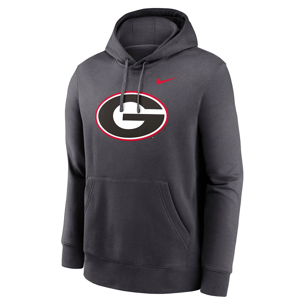 Men's Nike Anthracite Georgia Bulldogs Primetime Club Fleece Pullover Hoodie