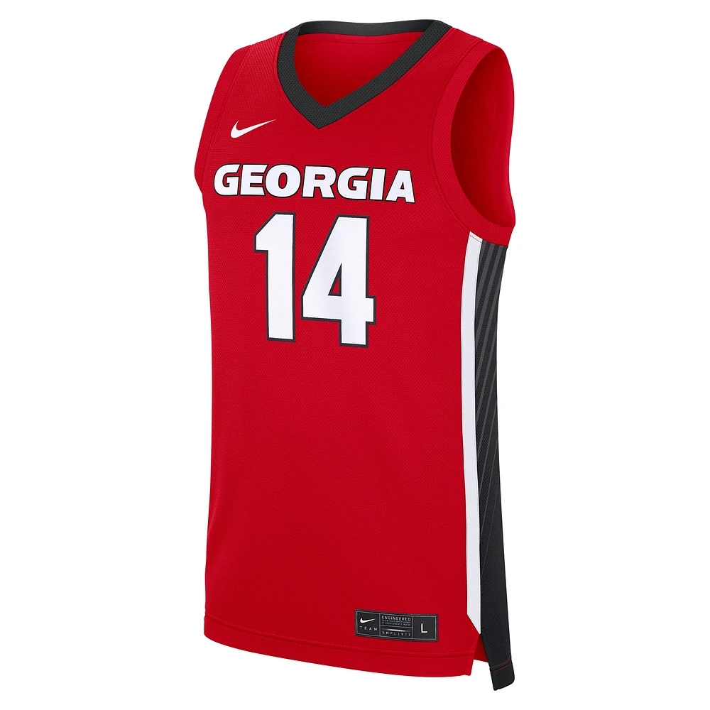 Men's Nike Asa Newell Red Georgia Bulldogs NIL Basketball Replica Player Jersey