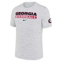 Men's Nike Ash Georgia Bulldogs Velocity Baseball Wordmark Stack Performance T-Shirt