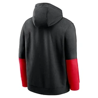 Men's Nike Red/Black Georgia Bulldogs 2024 Sideline Club Pullover Hoodie