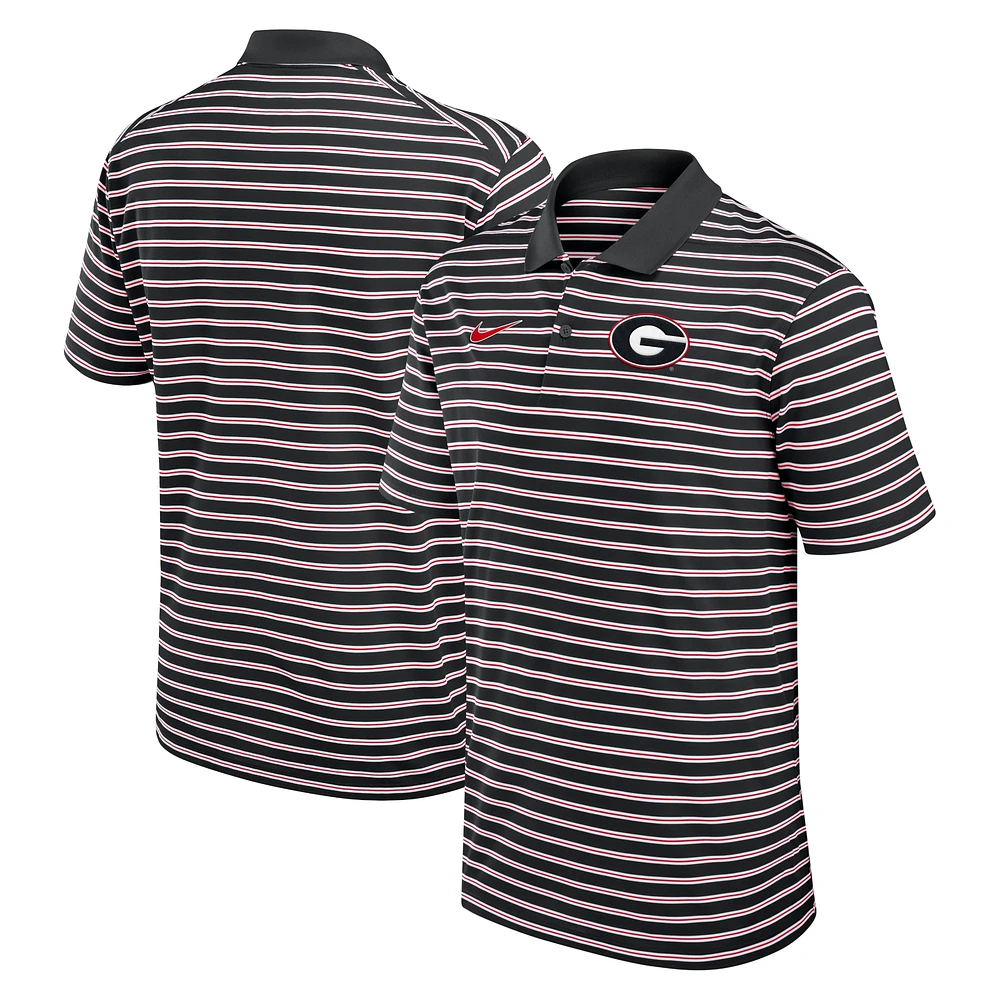 Men's Nike Black/White Georgia Bulldogs Primetime Victory Striped Performance Polo