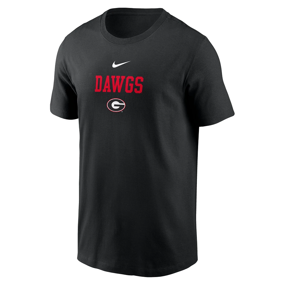 Men's Nike Black Georgia Bulldogs 2-Hit Stacked T-Shirt