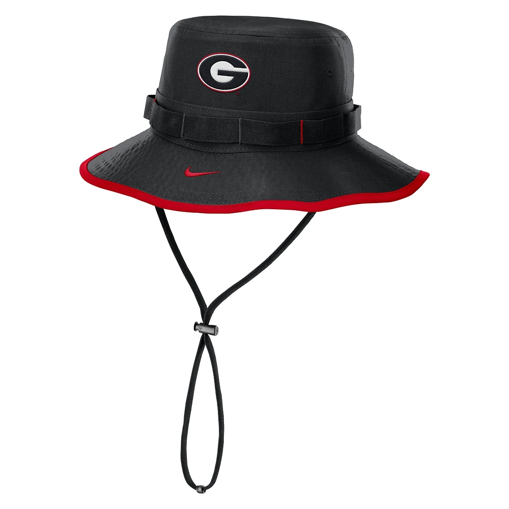 Chapeau bob Nike Georgia Bulldogs 2024/25 On-Field Apex Performance Boonie pour homme, noir