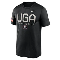 T-shirt Nike Georgia Bulldogs 2024 Military Appreciation Legend Performance pour homme noir