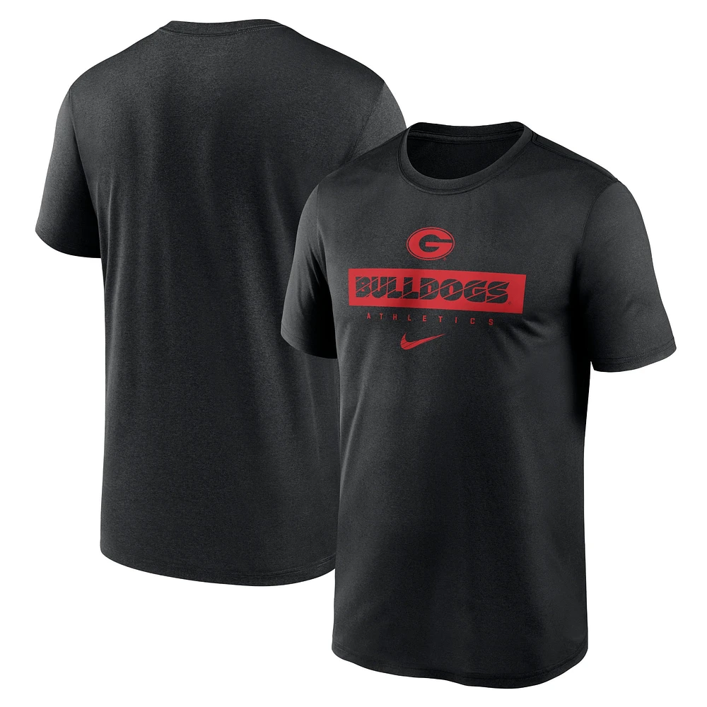 T-shirt Nike noir Georgia Bulldogs 2024 Sideline Legend Performance pour homme