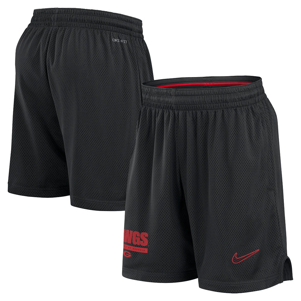 Men's Nike Black Georgia Bulldogs 2024 Sideline Performance Mesh Shorts