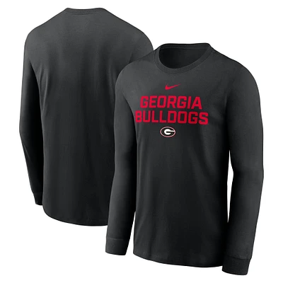 Men's Nike Black Georgia Bulldogs 2025 Sideline Performance Long Sleeve T-Shirt