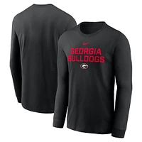 Men's Nike Black Georgia Bulldogs 2025 Sideline Performance Long Sleeve T-Shirt