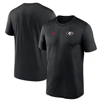 T-shirt Nike Performance Legend noir Georgia Bulldogs 2025 pour homme avec petit logo Sideline