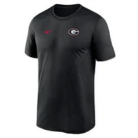 T-shirt Nike Performance Legend noir Georgia Bulldogs 2025 pour homme avec petit logo Sideline