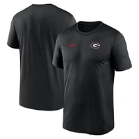T-shirt Nike Performance Legend noir Georgia Bulldogs 2025 pour homme avec petit logo Sideline