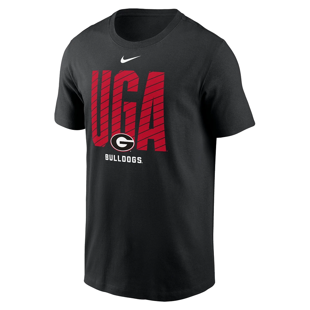 T-shirt Nike noir Georgia Bulldogs Campus Endzone pour homme