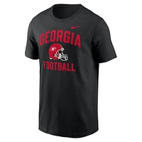 T-shirt Nike pour homme avec casque de football Georgia Bulldogs Campus noir