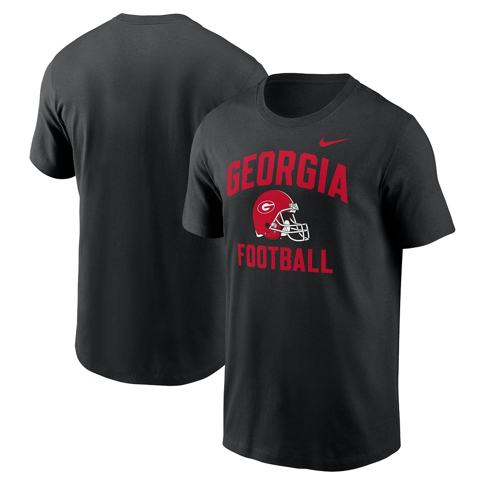 T-shirt Nike pour homme avec casque de football Georgia Bulldogs Campus noir