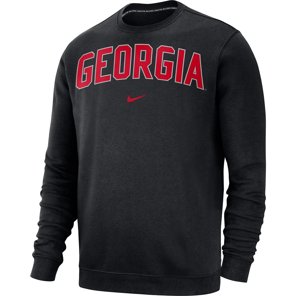 Men's Nike Black Georgia Bulldogs Club Fleece Sweatshirt