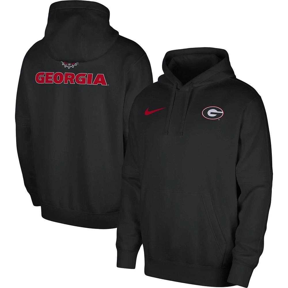 Sweat à capuche Nike pour homme, noir, Georgia Bulldogs Club