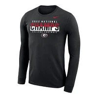 Men's Nike Black Georgia Bulldogs College Football Playoff 2022 National Champions Legend Performance Long Sleeve T-Shirt