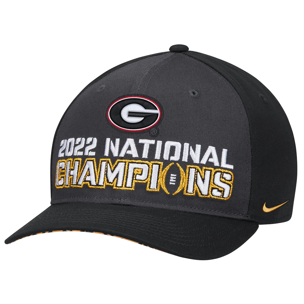 Casquette ajustable Nike Black Georgia Bulldogs College Football Playoff 2022 Champions nationaux Locker Room Classic 99 pour homme