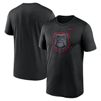 T-shirt Nike noir Georgia Bulldogs pour homme avec logo Legend Performance