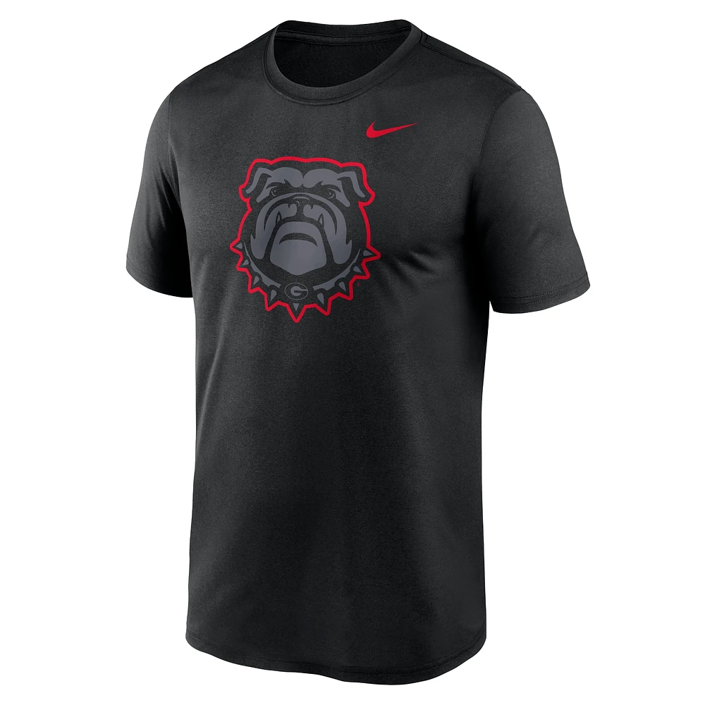 T-shirt Nike noir Georgia Bulldogs pour homme avec logo Legend Performance
