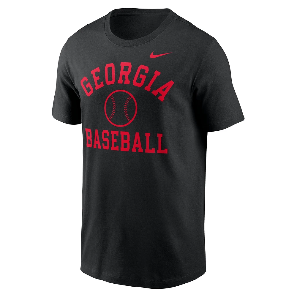 Men's Nike Black Georgia Bulldogs Essential Baseball Arch T-Shirt