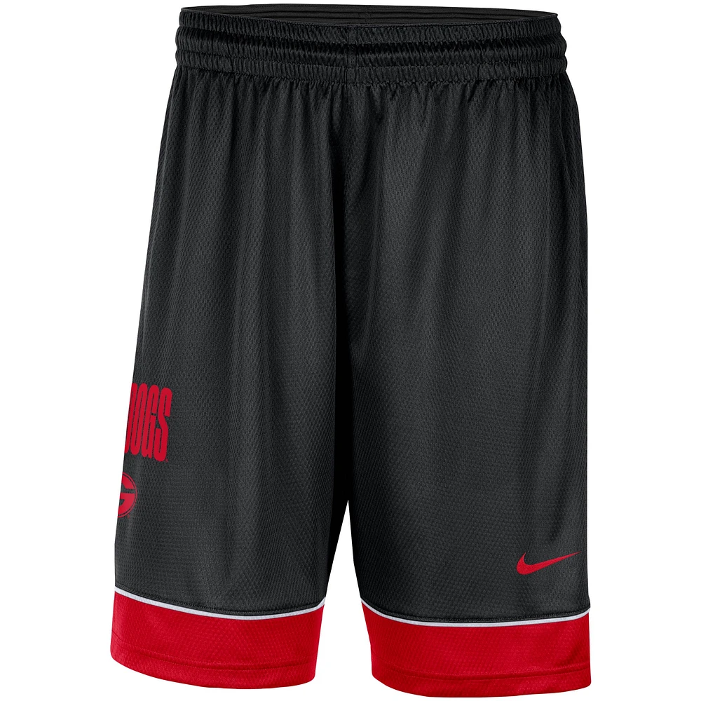 Nike Georgia Bulldogs Fast Break Performance Short pour homme Noir