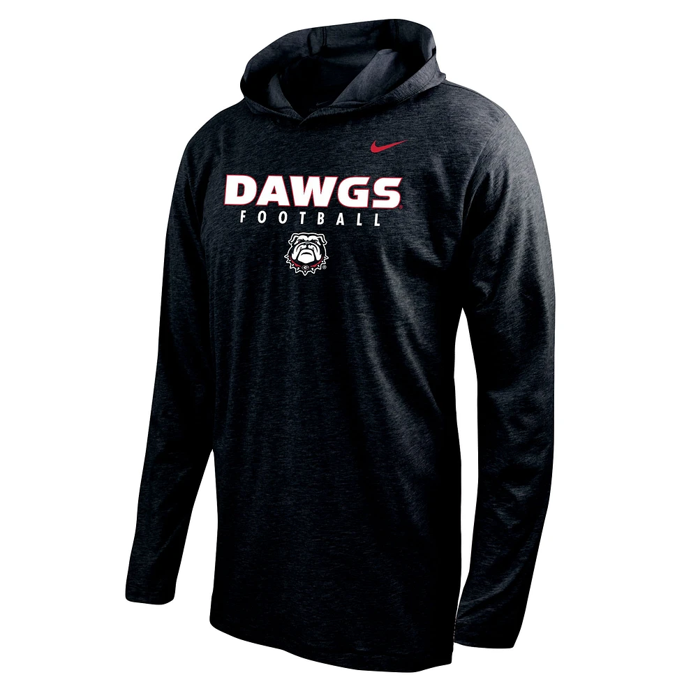 Men's Nike Black Georgia Bulldogs Football Long Sleeve Hoodie T-Shirt