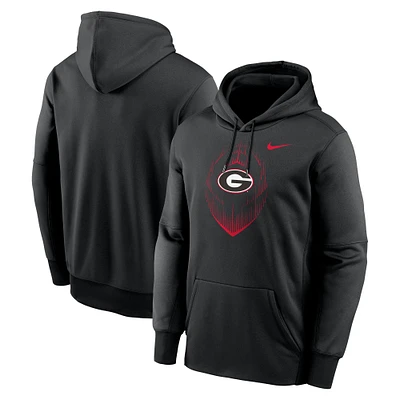 Sweat à capuche Nike Georgia Bulldogs Icon Football Performance pour homme