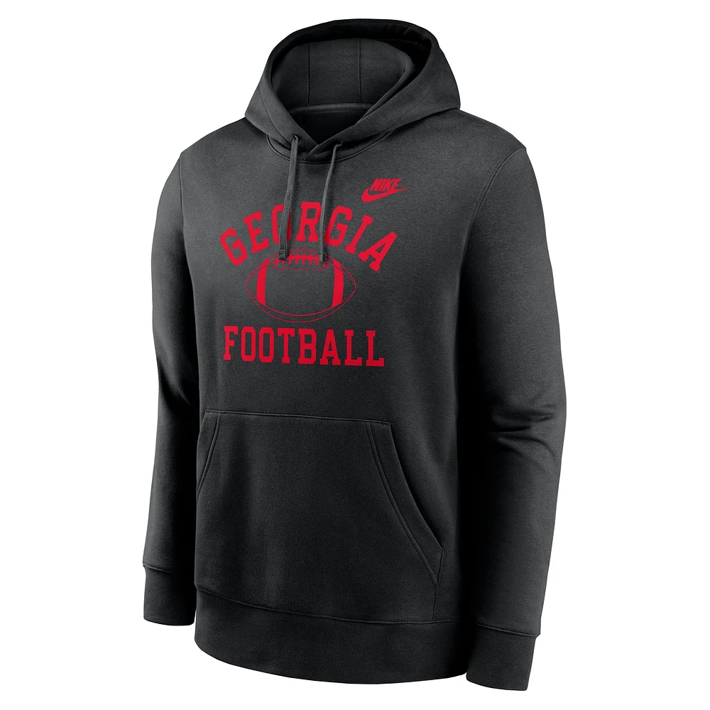 Sweat à capuche en polaire Nike Georgia Bulldogs Legacy Football Icon Club pour homme, noir