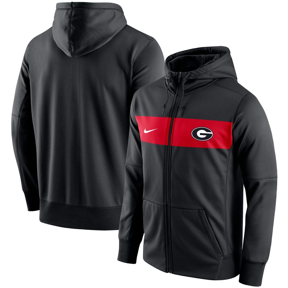 Men's Nike Black Georgia Bulldogs Logo Performance Full-Zip Hoodie
