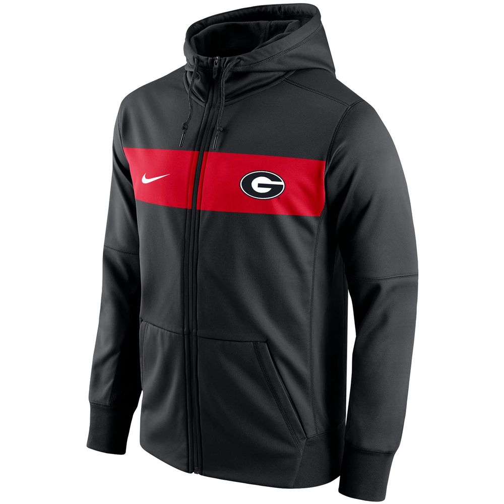 Men's Nike Black Georgia Bulldogs Logo Performance Full-Zip Hoodie