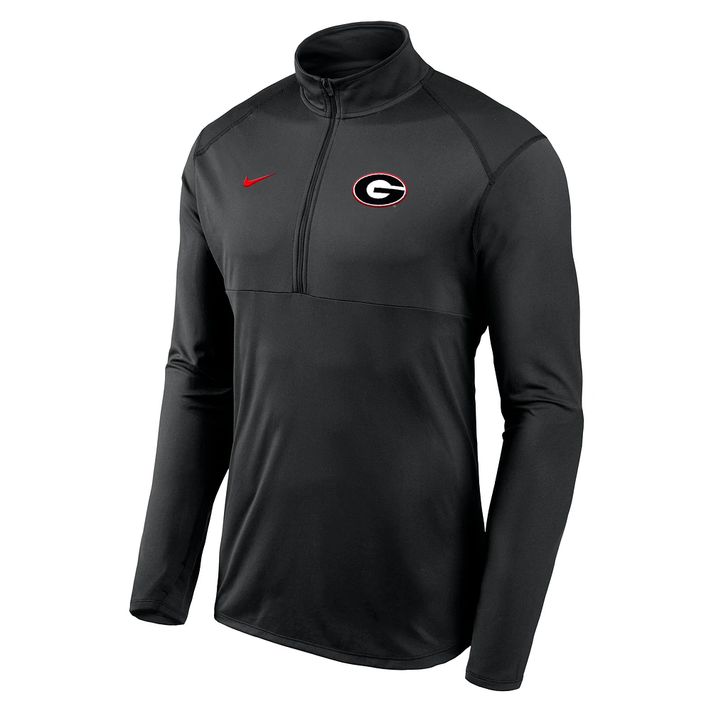 Men's Nike Black Georgia Bulldogs Primary Logo Element Half-Zip Pullover