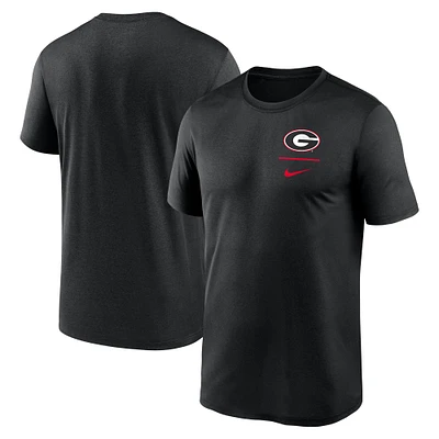 T-shirt Nike Georgia Bulldogs noir pour homme avec logo principal Legend Performance