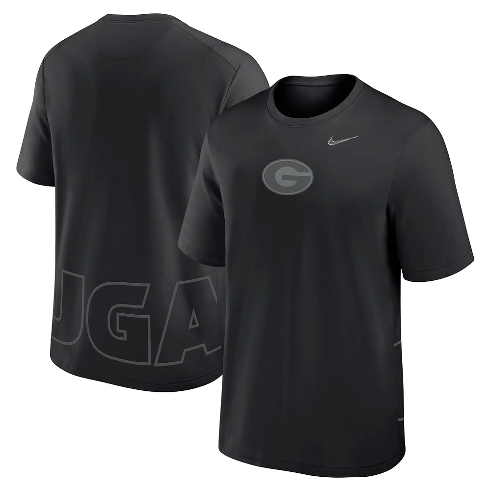 Men's Nike Black Georgia Bulldogs Primary Statement Two-Hit Performance T-Shirt