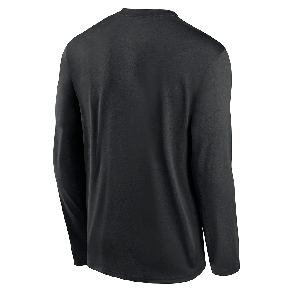 T-shirt Nike noir à manches longues pour homme Georgia Bulldogs Primetime Alternate Logo Legend Performance