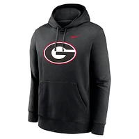 Sweat à capuche en polaire Nike Georgia Bulldogs Primetime Club pour homme, noir