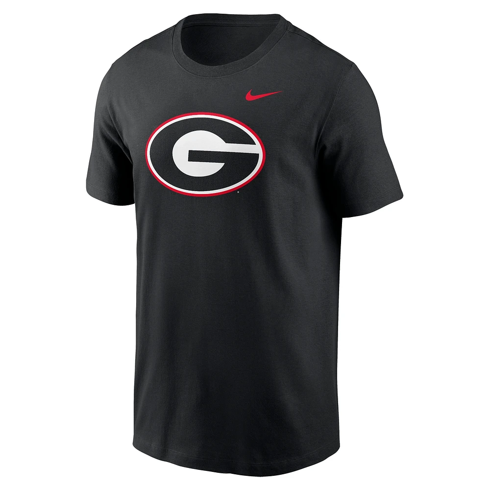 T-shirt Nike noir avec logo Georgia Bulldogs Primetime Evergreen pour homme