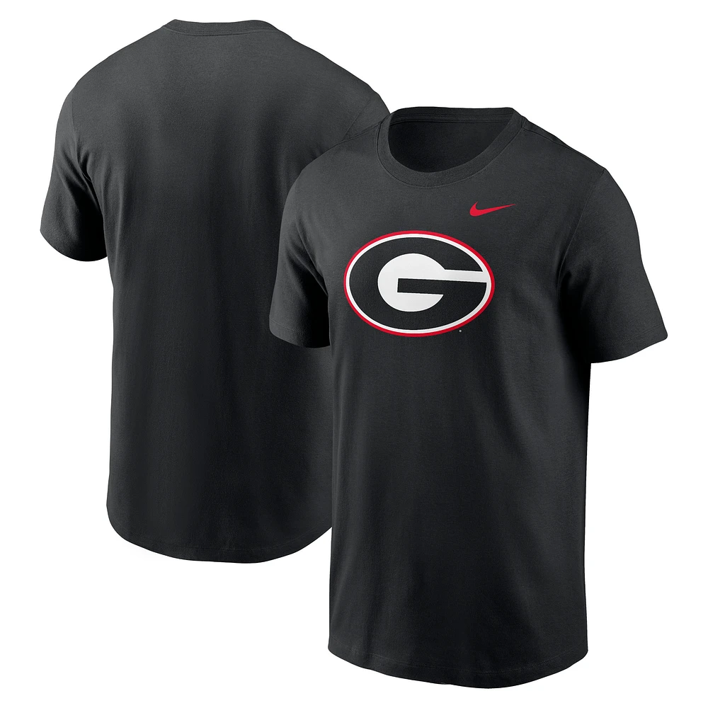 T-shirt Nike noir avec logo Georgia Bulldogs Primetime Evergreen pour homme